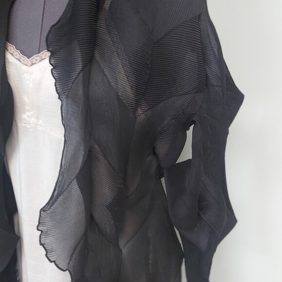 Alquema Handmade, Knee Length, Sheer Nikki Coat in Black - Size O/S NWT - Picture 6 of 13